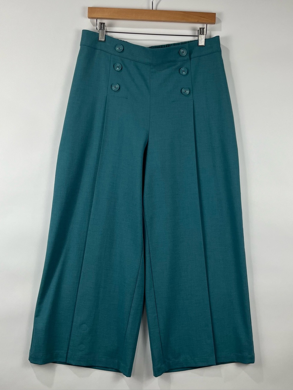 Liverpool Los Angeles Sailor Wide Leg Crop Pants Elastic Back Waist Pull On L